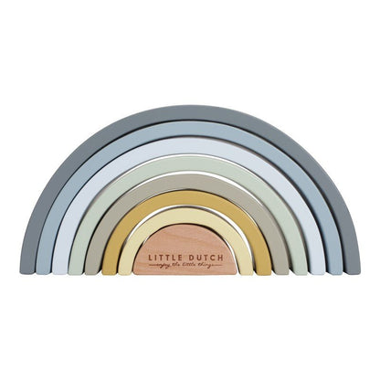 JUGUETE DE MADERA LITTLE DUTCH ·ARCOÍRIS APILABLE AZUL· - Happy Moments Baby