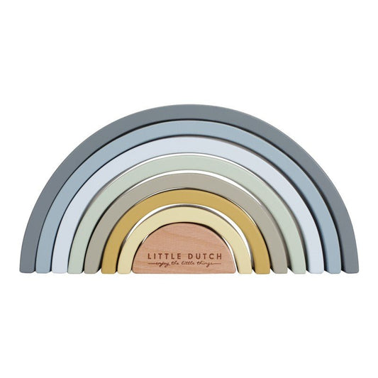 JUGUETE DE MADERA LITTLE DUTCH ·ARCOÍRIS APILABLE AZUL· - Happy Moments Baby