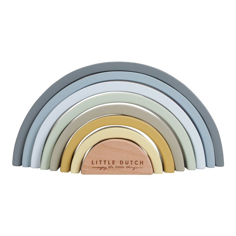 JUGUETE DE MADERA LITTLE DUTCH ·ARCOÍRIS APILABLE AZUL· - Happy Moments Baby