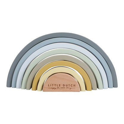 JUGUETE DE MADERA LITTLE DUTCH ·ARCOÍRIS APILABLE AZUL· - Happy Moments Baby