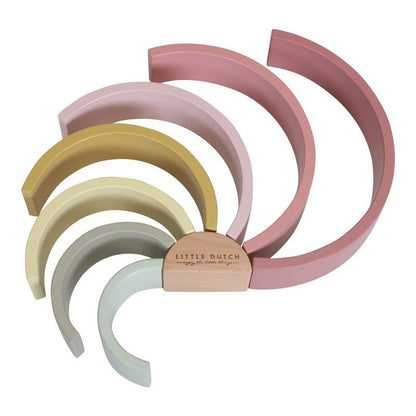 JUGUETE DE MADERA LITTLE DUTCH ·ARCOÍRIS APILABLE ROSA· - Happy Moments Baby
