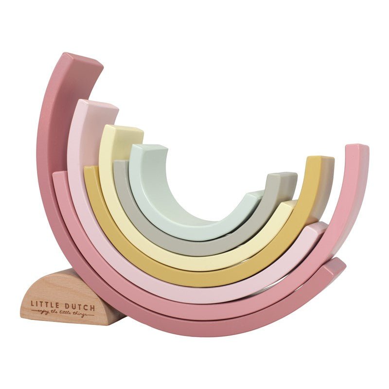 JUGUETE DE MADERA LITTLE DUTCH ·ARCOÍRIS APILABLE ROSA· - Happy Moments Baby
