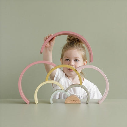 JUGUETE DE MADERA LITTLE DUTCH ·ARCOÍRIS APILABLE ROSA· - Happy Moments Baby