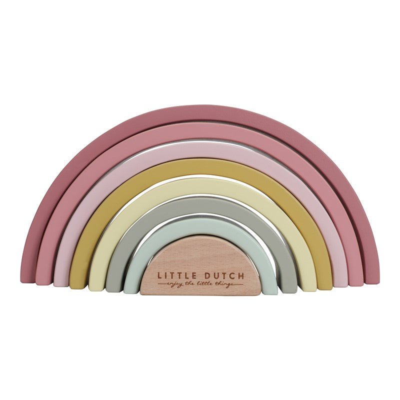 JUGUETE DE MADERA LITTLE DUTCH ·ARCOÍRIS APILABLE ROSA· - Happy Moments Baby