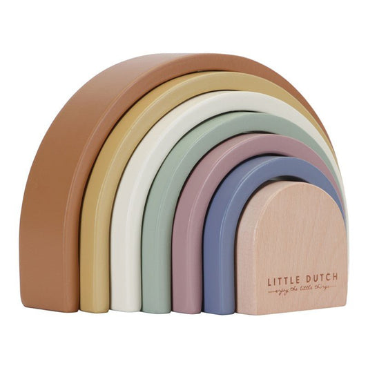 JUGUETE DE MADERA LITTLE DUTCH ·ARCOÍRIS APILABLE VINTAGE· - Happy Moments Baby