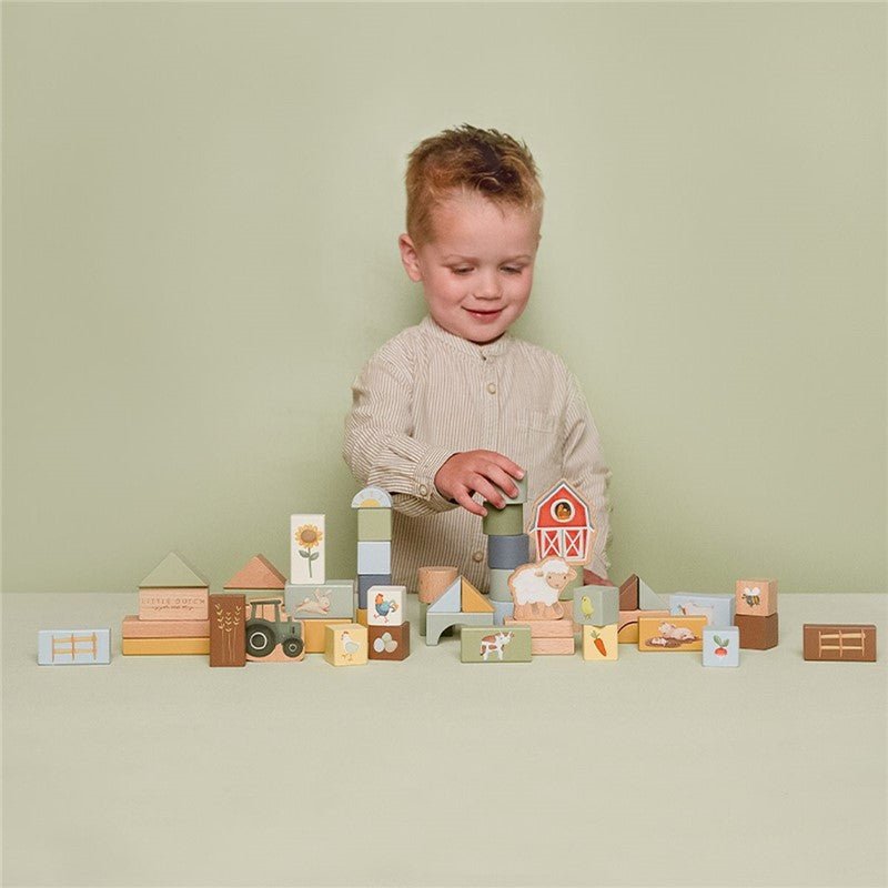 JUGUETE DE MADERA LITTLE DUTCH ·BLOQUES CONSTRUCCIÓN LITTLE FARM· - Happy Moments Baby