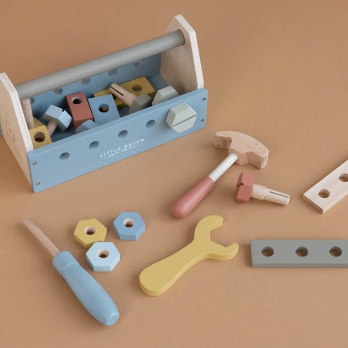 Caja de herramientas de madera infantil