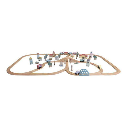 JUGUETE DE MADERA LITTLE DUTCH ·CIUDAD SISTEMA DE TRENES XL· - Happy Moments Baby