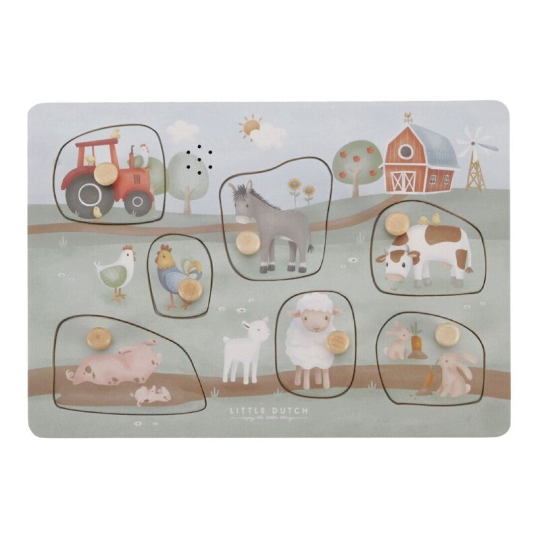 JUGUETE DE MADERA LITTLE DUTCH ·PUZZLE CON SONIDO LITTLE FARM· - Happy Moments Baby