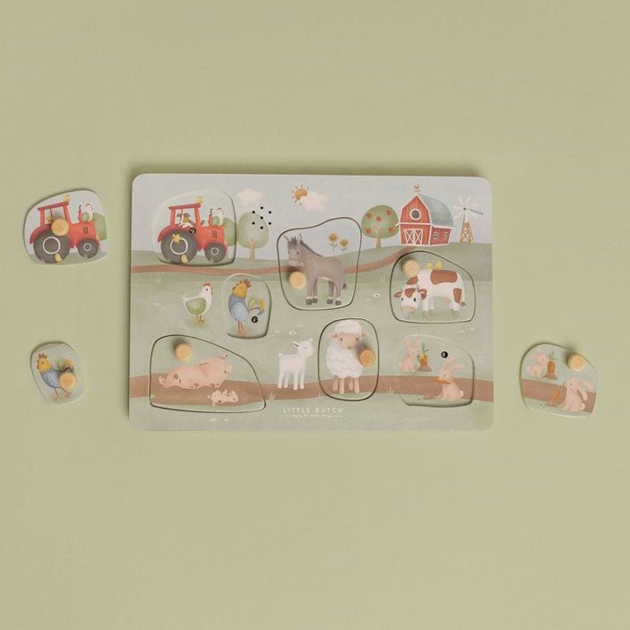 JUGUETE DE MADERA LITTLE DUTCH ·PUZZLE CON SONIDO LITTLE FARM· - Happy Moments Baby