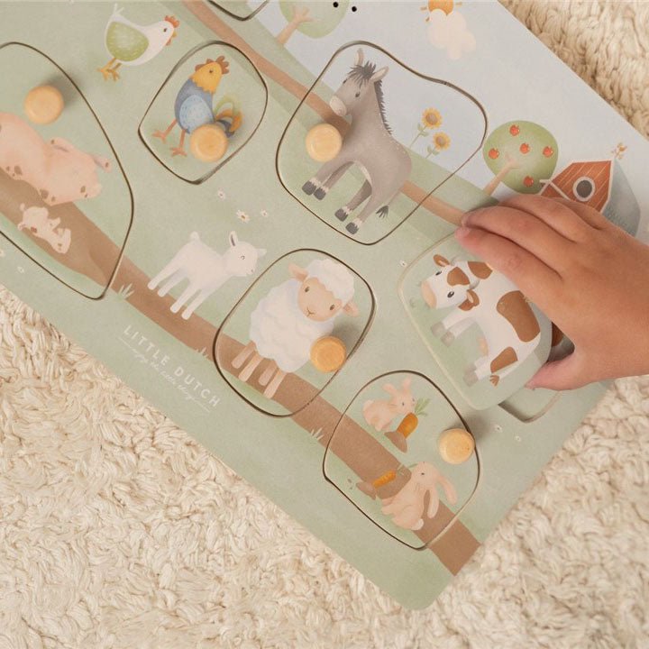 JUGUETE DE MADERA LITTLE DUTCH ·PUZZLE CON SONIDO LITTLE FARM· - Happy Moments Baby