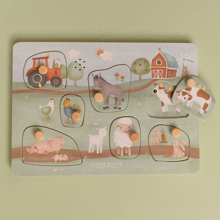 JUGUETE DE MADERA LITTLE DUTCH ·PUZZLE CON SONIDO LITTLE FARM· - Happy Moments Baby