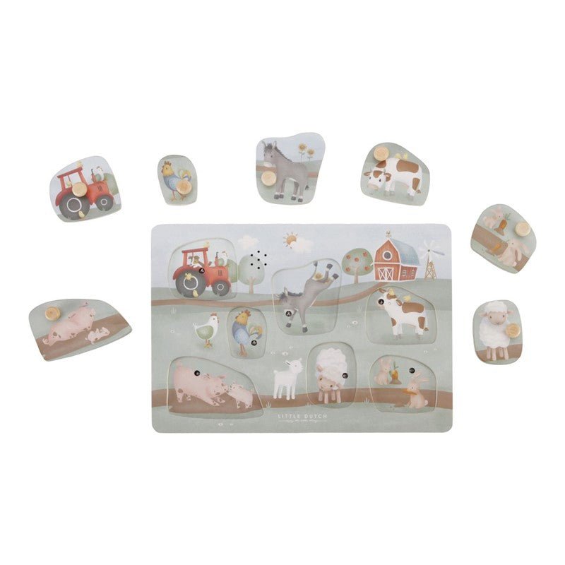 JUGUETE DE MADERA LITTLE DUTCH ·PUZZLE CON SONIDO LITTLE FARM· - Happy Moments Baby