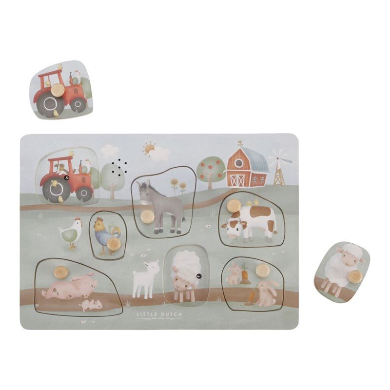 JUGUETE DE MADERA LITTLE DUTCH ·PUZZLE CON SONIDO LITTLE FARM· - Happy Moments Baby