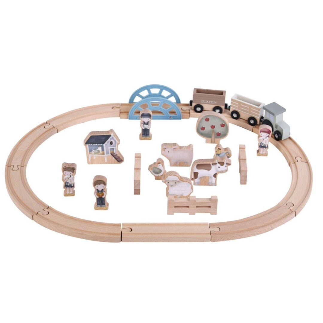 JUGUETE DE MADERA LITTLE DUTCH ·SISTEMA DE TREN GRANJA· - Happy Moments Baby