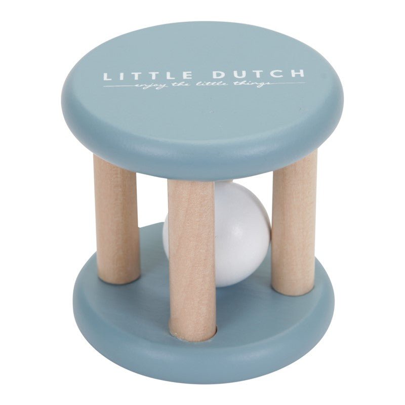 JUGUETE DE MADERA LITTLE DUTCH ·SONAJERO ROLLER AZUL· - Happy Moments Baby