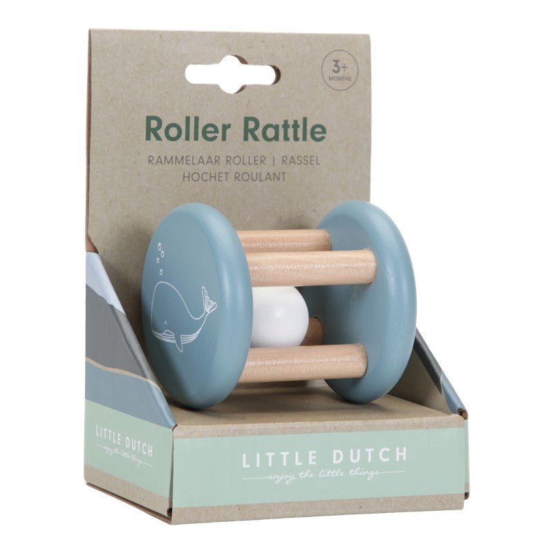 JUGUETE DE MADERA LITTLE DUTCH ·SONAJERO ROLLER AZUL· - Happy Moments Baby