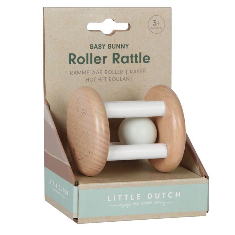 JUGUETE DE MADERA LITTLE DUTCH ·SONAJERO ROLLER BABY BUNNY· - Happy Moments Baby