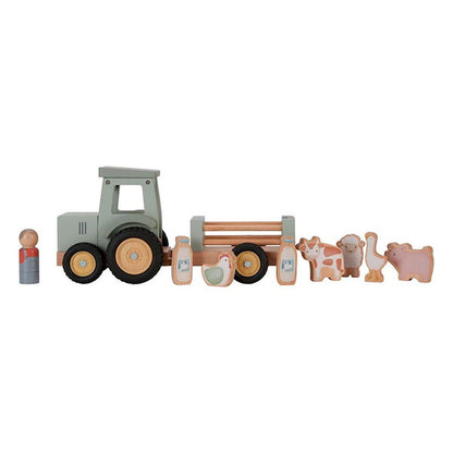 JUGUETE DE MADERA LITTLE DUTCH ·TRACTOR CON TRAILER GRANJA· - Happy Moments Baby