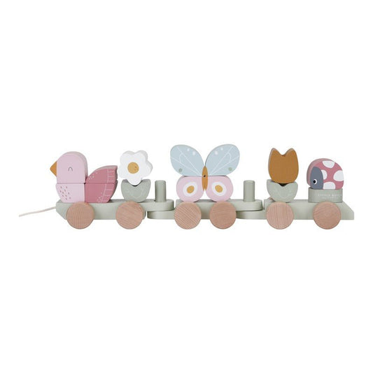 JUGUETE DE MADERA LITTLE DUTCH ·TREN APILABLE MARIPOSAS Y FLORES· - Happy Moments Baby