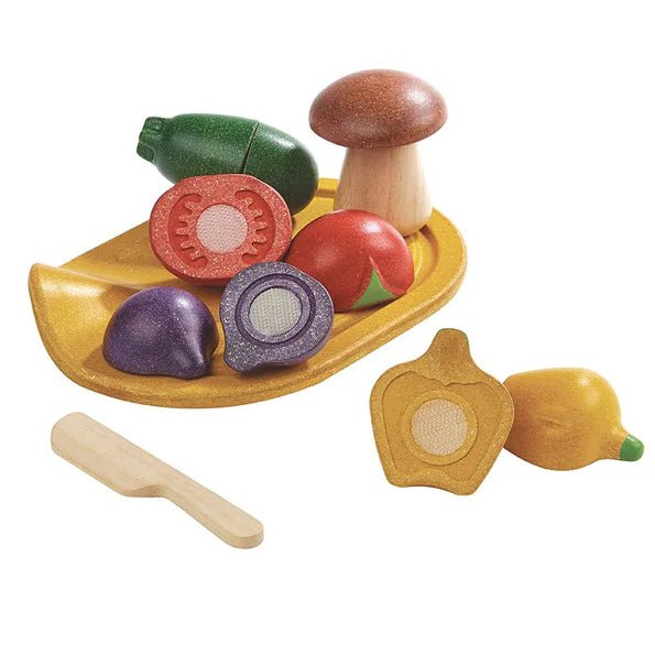 JUGUETE DE MADERA PLAN TOYS ·BANDEJA DE VERDURAS· - Happy Moments Baby