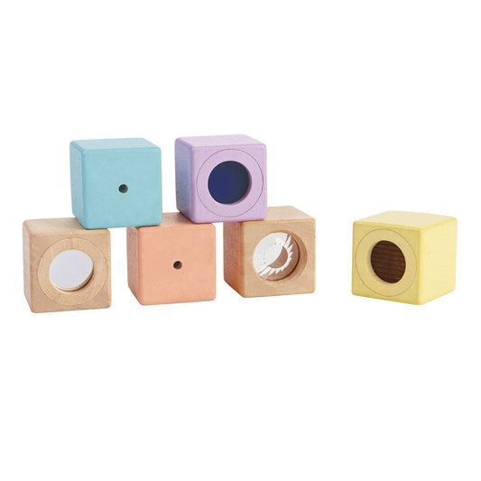 JUGUETE DE MADERA PLAN TOYS ·BLOQUES SENSORIALES· - Happy Moments Baby