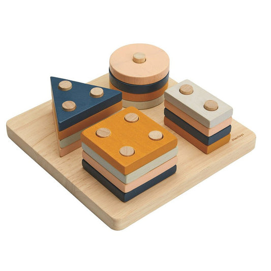 JUGUETE DE MADERA PLAN TOYS ·FIGURAS GEOMÉTRICAS ORCHARD· - Happy Moments Baby