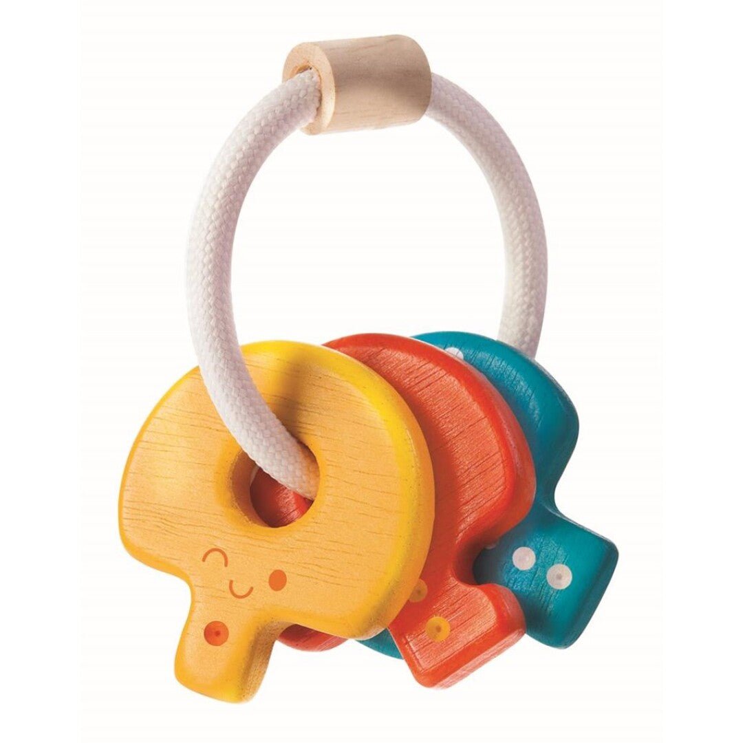 JUGUETE DE MADERA PLAN TOYS ·SONAJERO LLAVES· - Happy Moments Baby
