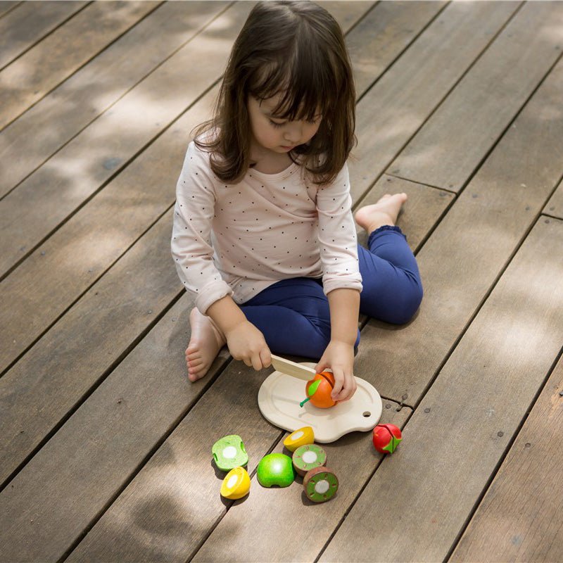 JUGUETE DE MADERA PLAN TOYS ·SURTIDO DE FRUTAS· - Happy Moments Baby