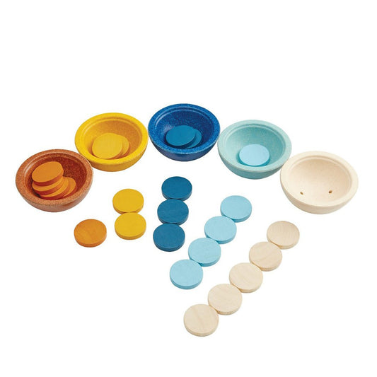 JUGUETE DE MADERA PLAN TOYS ·TAZAS ORDENA Y CUENTA ORCHARD· - Happy Moments Baby