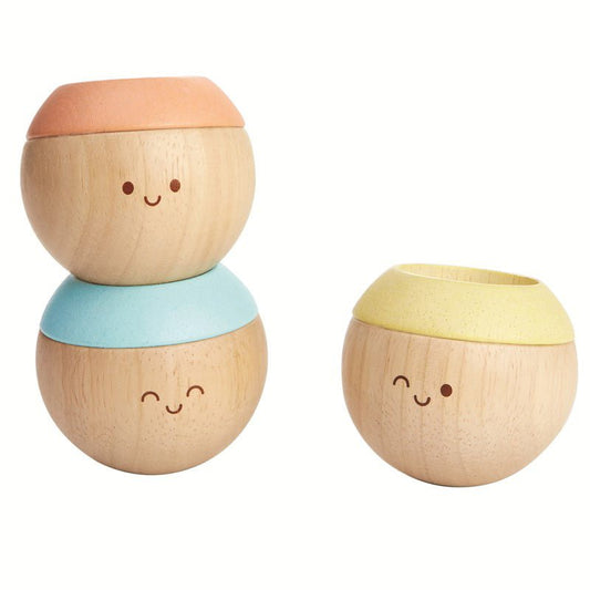 JUGUETE DE MADERA PLAN TOYS ·TENTETIESOS SENSORIALES PASTEL· - Happy Moments Baby
