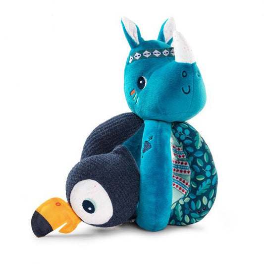 JUGUETE DE TELA LILLIPUTIENS ·SONAJERO CON ASAS MARIUS EL RINOCERONTE· - Happy Moments Baby