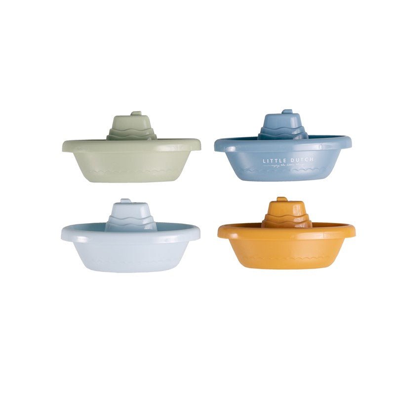 JUGUETE PARA EL BAÑO LITTLE DUTCH ·BARCOS APILABLES AZULES· - Happy Moments Baby