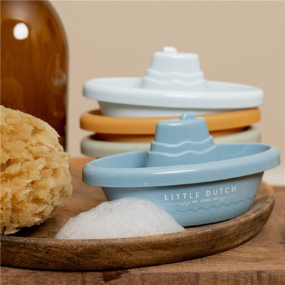JUGUETE PARA EL BAÑO LITTLE DUTCH ·BARCOS APILABLES AZULES· - Happy Moments Baby