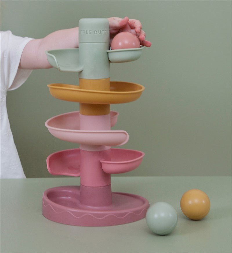 JUGUETE SENSORIAL LITTLE DUTCH ·CIRCUITO BOLA ROSA· - Happy Moments Baby
