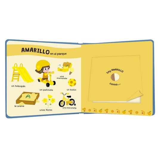 LIBRO INFANTIL - MI LIBRO DE OLORES Y COLORES " MI DÍA" - Happy Moments Baby