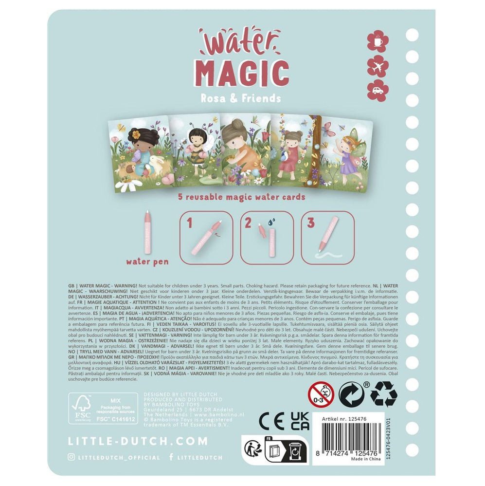 LIBRO MÁGICO COLOREAR LITTLE DUTCH ·ROSA & FRIENDS· - Happy Moments Baby
