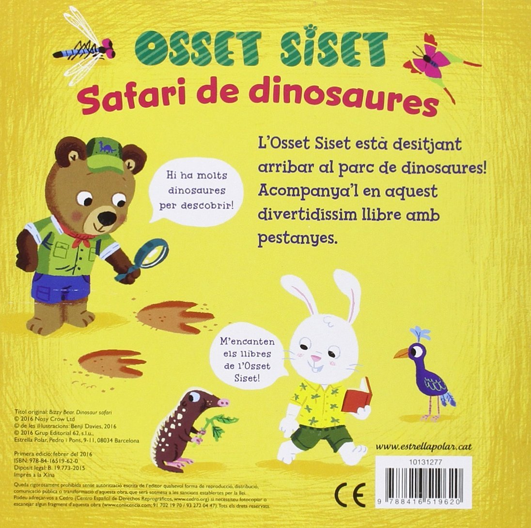 LLIBRE INFANTIL - OSSET SISET SAFARI DE DINOSAURES - Happy Moments Baby