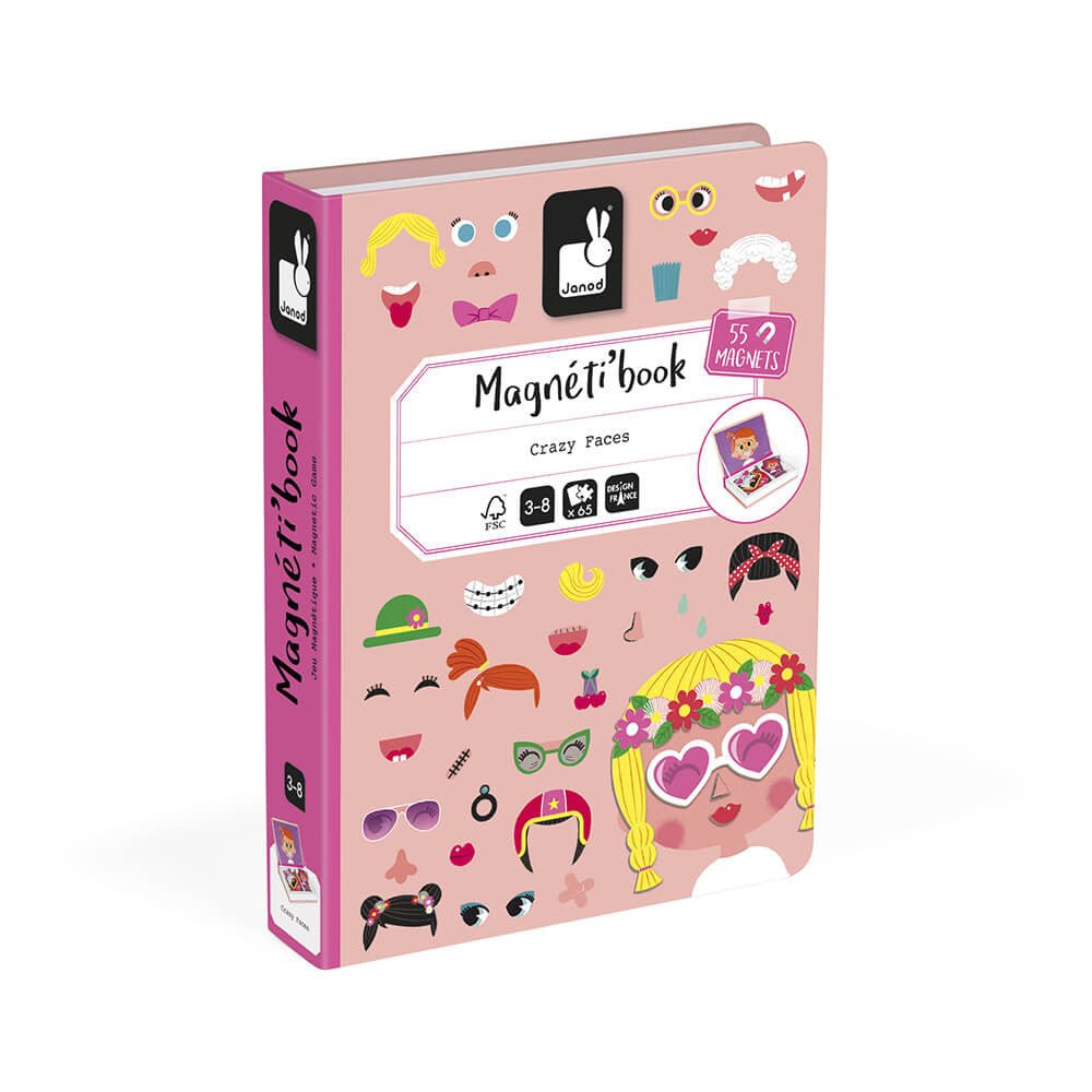 MAGNETI'BOOK JANOD ·CRAZY FACES CHICAS· - Happy Moments Baby