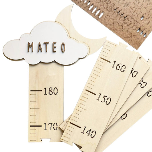 MEDIDOR INFANTIL PERSONALIZADO ·NUBE Y LUNA· - Happy Moments Baby