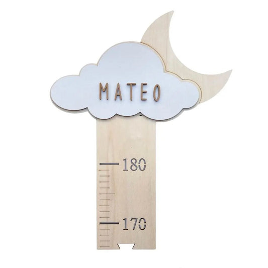MEDIDOR INFANTIL PERSONALIZADO ·NUBE Y LUNA· - Happy Moments Baby