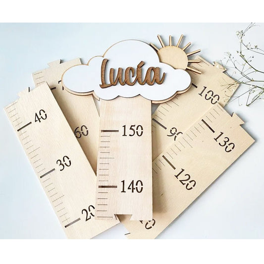 MEDIDOR INFANTIL PERSONALIZADO ·NUBE Y SOL· - Happy Moments Baby