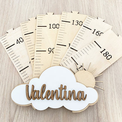 MEDIDOR INFANTIL PERSONALIZADO ·NUBE Y SOL· - Happy Moments Baby