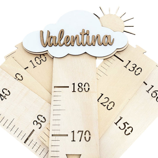 MEDIDOR INFANTIL PERSONALIZADO ·NUBE Y SOL· - Happy Moments Baby