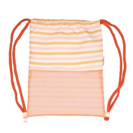 MOCHILA SACO ANTIARENA BTBOX ·CORAL Y MOSTAZA· - Happy Moments Baby