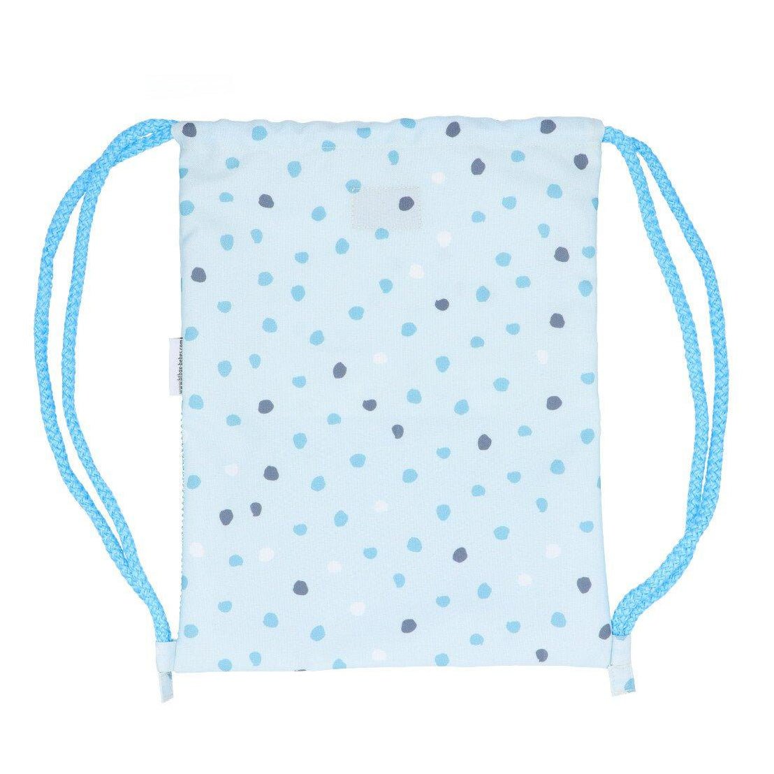 MOCHILA SACO ANTIARENA BTBOX ·LUNARES AZUL· - Happy Moments Baby