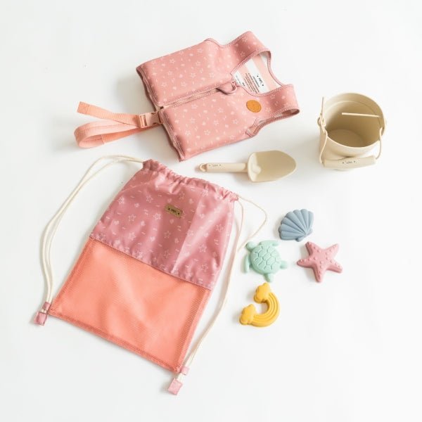 MOCHILA SACO ANTIARENA SARO ·ROSA· - Happy Moments Baby