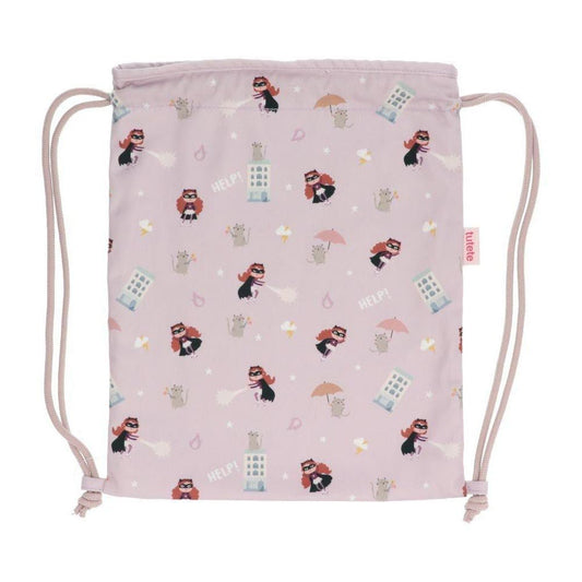 MOCHILA SACO INFANTIL DE TELA TUTETE ·FANTASTIC GIRL· - Happy Moments Baby