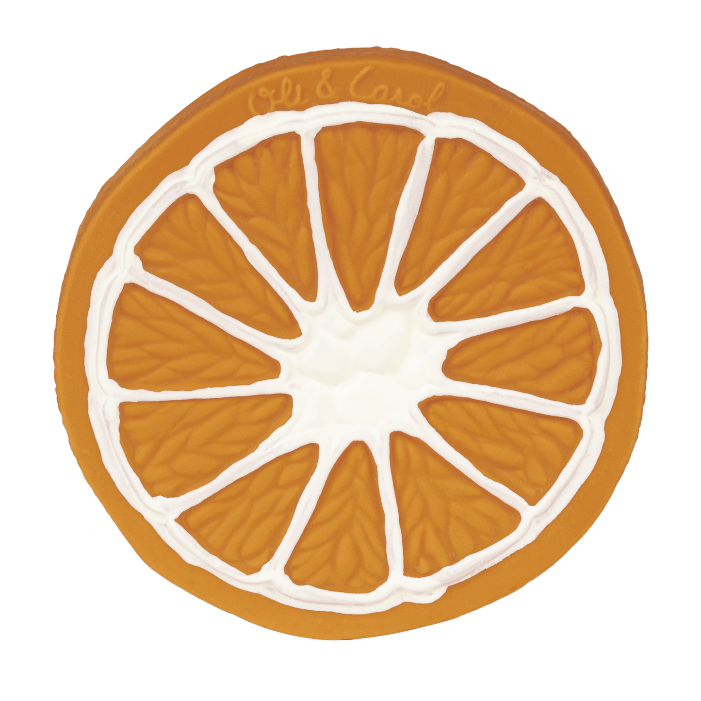 MORDEDOR 100% CAUCHO NATURAL OLI&CAROL ·NARANJA· - Happy Moments Baby