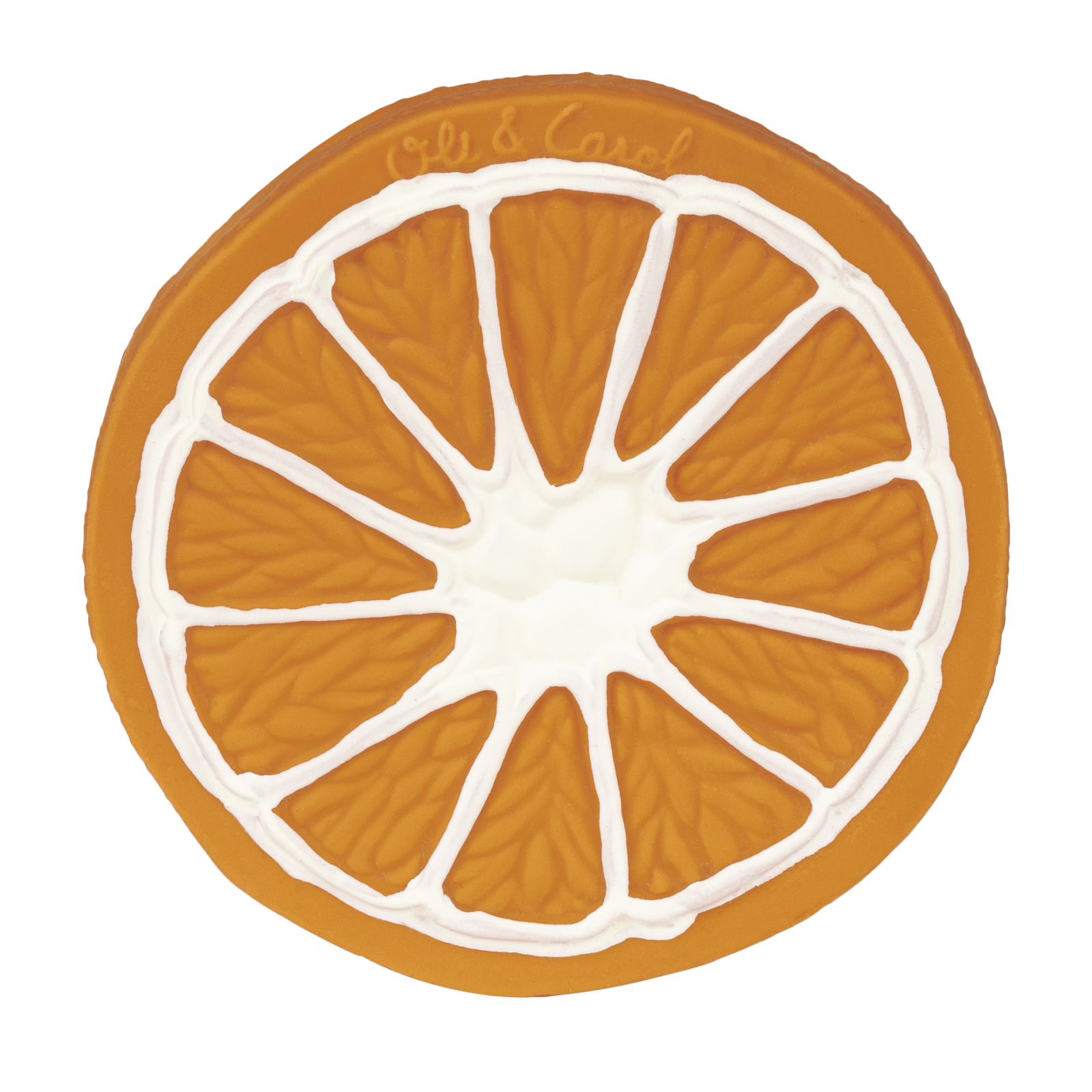 MORDEDOR 100% CAUCHO NATURAL OLI&CAROL ·NARANJA· - Happy Moments Baby